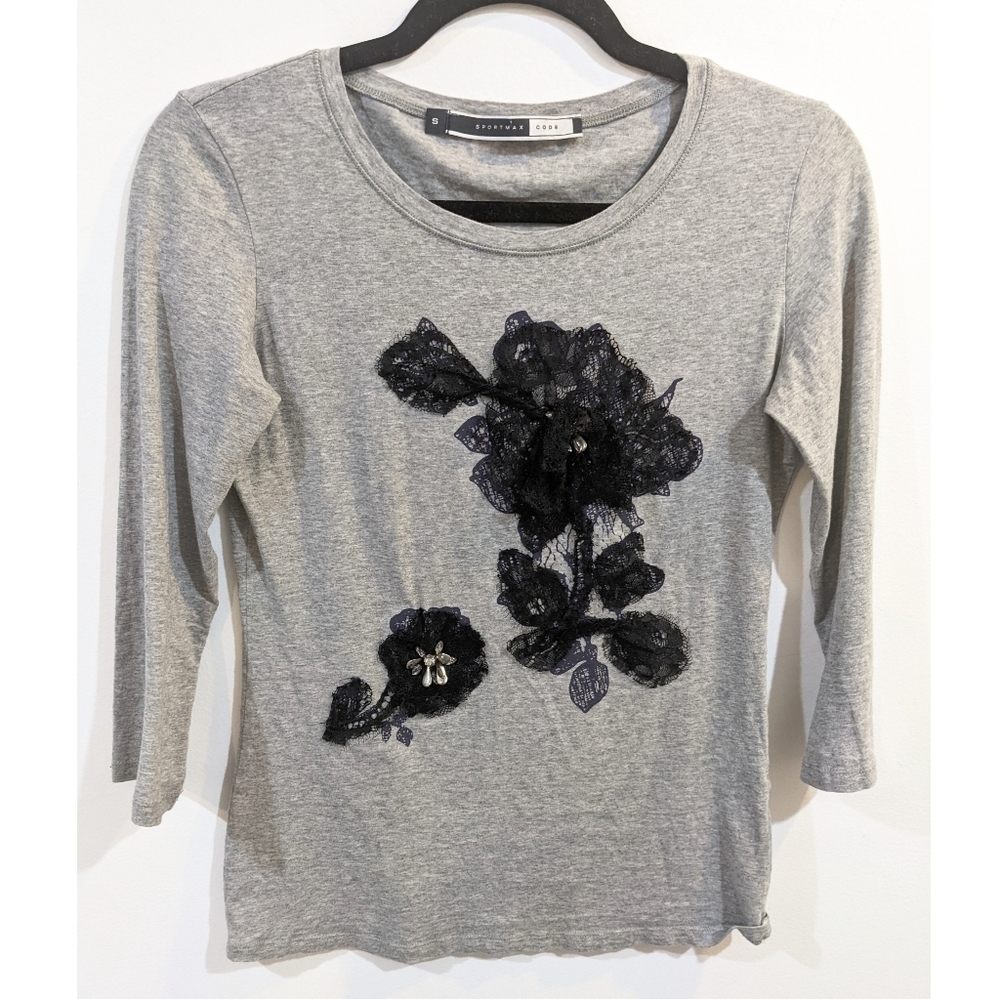 Sportmax Code | Lace Floral Long Sleeve Shirt